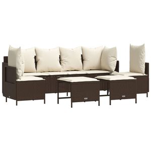 vidaXL Salon de jardin avec coussins 5 pcs marron r&eacute;sine tress&eacute;e