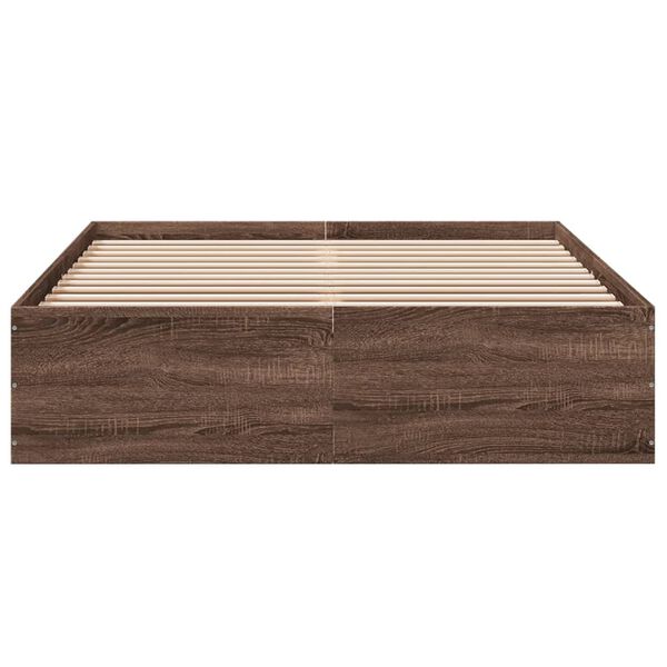 vidaXL Cadre de lit sans matelas ch&ecirc;ne marron 135x190 cm