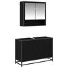 vidaXL Ensemble de mobilier de salle de bain 2 pcs Ch&ecirc;ne noir