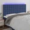 vidaXL T&ecirc;te de lit &agrave; LED Bleu 180x5x118/128 cm Tissu