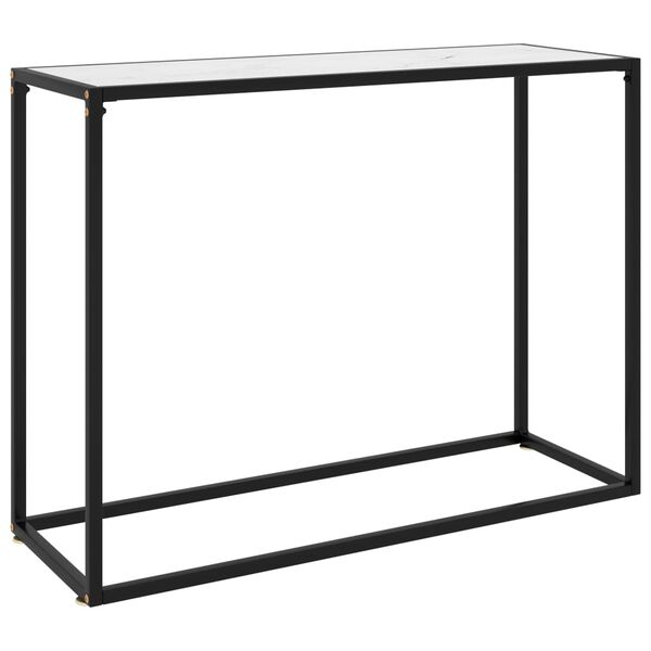 vidaXL Table console Blanc 100x35x75 cm Verre tremp&eacute;