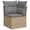 vidaXL Salon de jardin avec coussins 5pcs m&eacute;lange beige r&eacute;sine tress&eacute;e