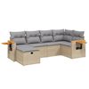 vidaXL Salon de jardin avec coussins 6pcs m&eacute;lange beige r&eacute;sine tress&eacute;e