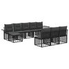 vidaXL Ensemble de canap&eacute;s d'ext&eacute;rieur 9 pc Noir et Gris fonc&eacute;
