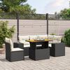 vidaXL Salon de jardin 6 pcs avec coussins noir r&eacute;sine tress&eacute;e
