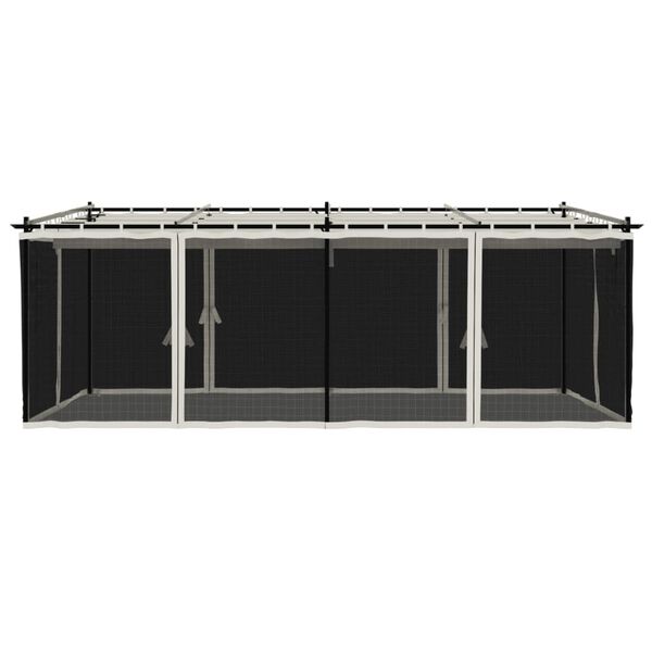 vidaXL Tonnelle avec parois en filet crème 6x3 m acier