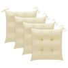 vidaXL Chaises de jardin et coussins blanc cr&egrave;me lot de 4 Teck massif
