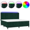 vidaXL Sommier &agrave; lattes de lit matelas et LED Vert fonc&eacute; 200x200 cm