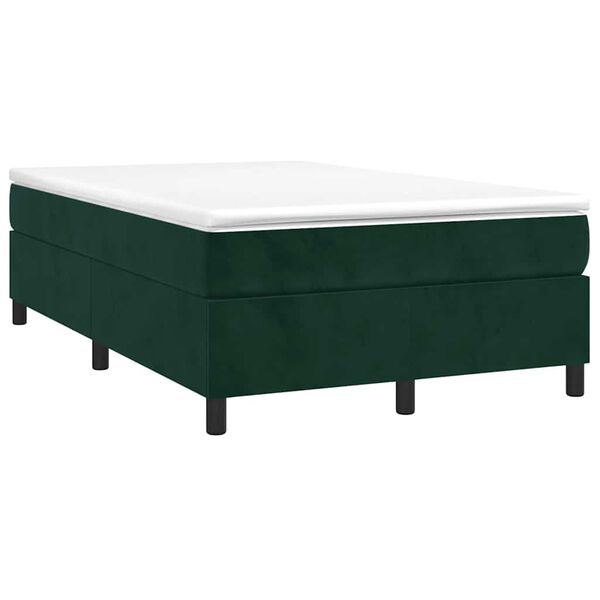 vidaXL Sommier &agrave; lattes de lit et matelas Vert fonc&eacute; 120x200cm Velours