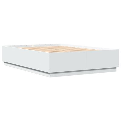 vidaXL Cadre de lit avec lumières LED blanc 120x200 cm bois ingénierie