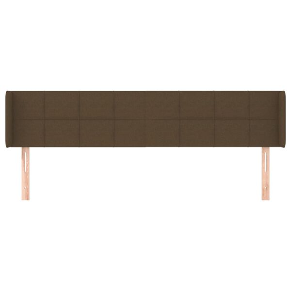 vidaXL T&ecirc;te de lit avec oreilles Marron Fonc&eacute; 183x16x78/88 cm Tissu