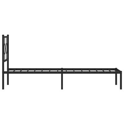 vidaXL Cadre de lit métal sans matelas avec tête de lit noir 75x190 cm