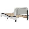 vidaXL Cadre de lit avec LED sans matelas Hvar blanc et noir 90x190 cm