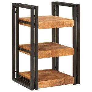 vidaXL Table de chevet Marron et Noir Bois de mangue massif