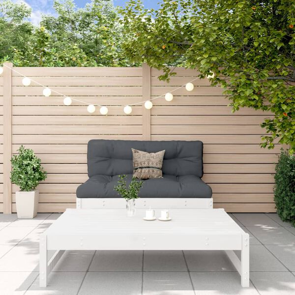 vidaXL Salon de jardin 2 pcs blanc bois de pin massif