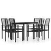vidaXL Ensemble &agrave; manger de jardin 7 pcs Noir
