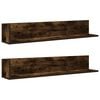 vidaXL &Eacute;tag&egrave;res murales 2 pcs ch&ecirc;ne fum&eacute; 100x16,5x16,5 cm