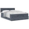vidaXL Cadre de lit ottoman avec matelas gris fonc&eacute; 140x200 cm velours