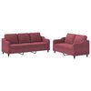 vidaXL Ensemble de canap&eacute;s 2 pcs avec coussins Rouge bordeaux Tissu