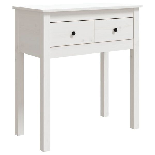 vidaXL Table console Blanc 70x35x75 cm Bois massif de pin