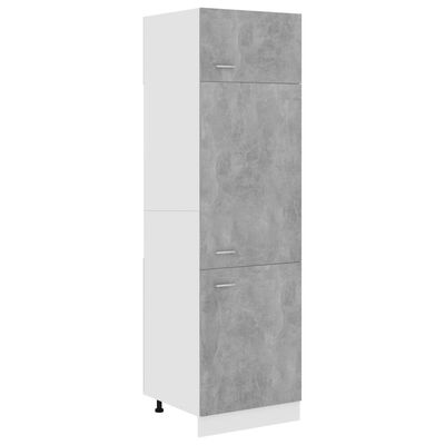 vidaXL Armoire de réfrigérateur Gris béton 60x57x207 cm Aggloméré
