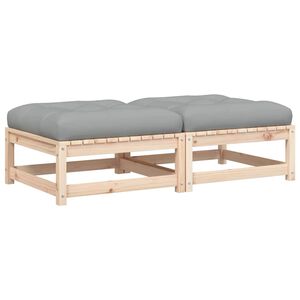 vidaXL Repose-pieds de jardin avec coussins 2 pcs bois de pin massif