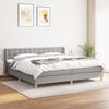 vidaXL Sommier &agrave; lattes de lit avec matelas Gris clair 200x200cm Tissu