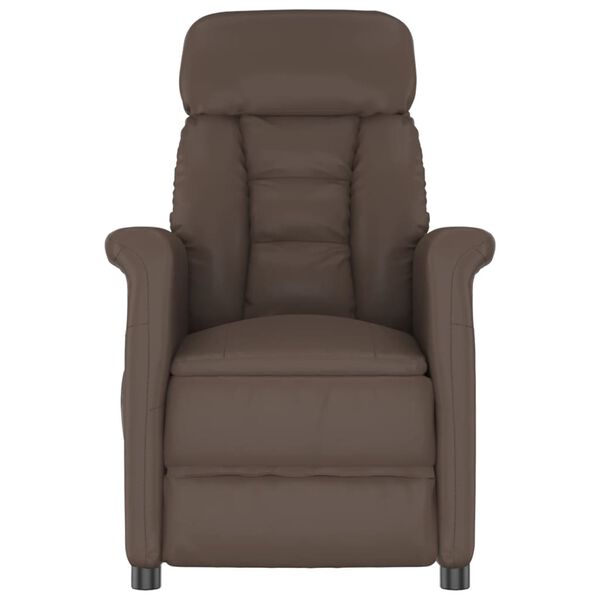 vidaXL Fauteuil de massage &eacute;lectrique Marron Similicuir
