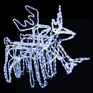 vidaXL Ensemble de figurines de rennes de No&euml;l 3 pcs Blanc froid