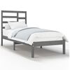 vidaXL Cadre de lit Gris Bois massif 90x190 cm Simple