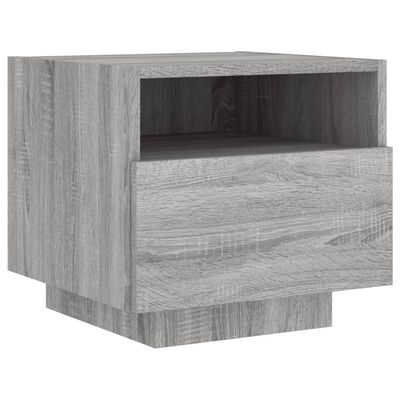 vidaXL Table de chevet avec lumières LED sonoma gris 40x39x37 cm