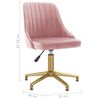 vidaXL Chaises pivotantes &agrave; manger lot de 2 Rose Velours