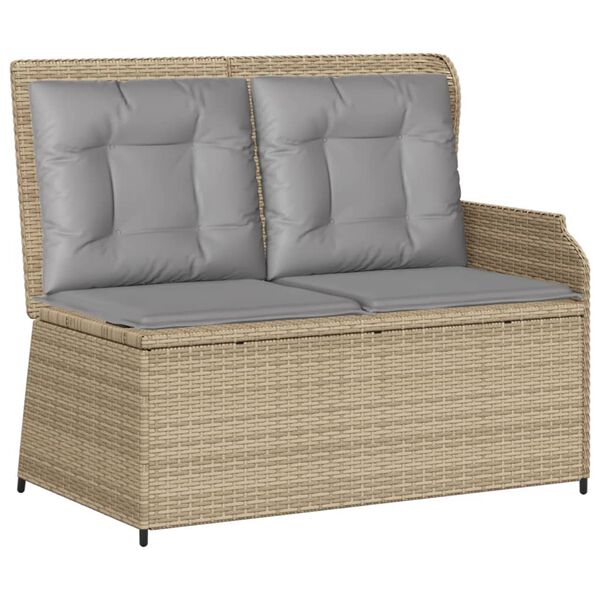 vidaXL Salon de jardin avec coussins 7 pcs beige résine tressée