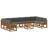vidaXL Ensemble de canap&eacute;s d'ext&eacute;rieur 11 pcs Naturel et Anthracite