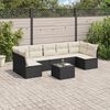 vidaXL Salon de jardin 8 pcs avec coussins noir r&eacute;sine tress&eacute;e