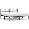 vidaXL Cadre de lit m&eacute;tal sans matelas avec t&ecirc;te de lit noir 200x200cm