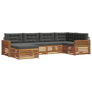 vidaXL Ensemble de canap&eacute;s d'ext&eacute;rieur 6 pc Naturel et Anthracite