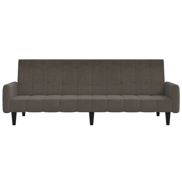 vidaXL Canap&eacute;-lit &agrave; 2 places Gris fonc&eacute; Tissu microfibre