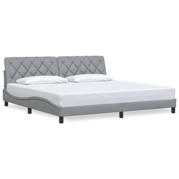 vidaXL Cadre de lit sans matelas gris clair 200x200 cm tissu