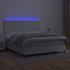 vidaXL Sommier &agrave; lattes de lit avec matelas et LED Blanc 180x200 cm
