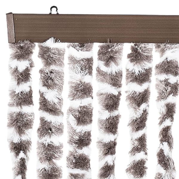vidaXL Rideau anti-mouches taupe et blanc 118x220 cm chenille