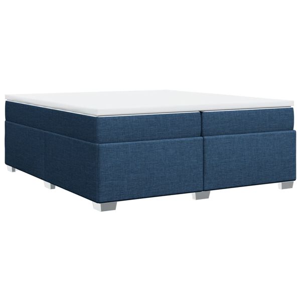 vidaXL Sommier &agrave; lattes de lit avec matelas Bleu 200x200 cm Tissu