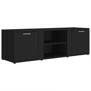 vidaXL Meuble TV Noir 120x34x37 cm Bois d&rsquo;ing&eacute;nierie