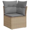 vidaXL Salon de jardin avec coussins 7 pcs beige résine tressée acacia