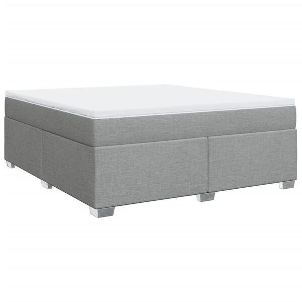 vidaXL Sommier &agrave; lattes de lit avec matelas Gris clair 180x200cm Tissu