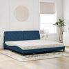 vidaXL Lit avec matelas bleu 200x200 cm velours