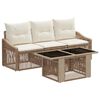 vidaXL Ensemble de canap&eacute; de jardin 4 pc Beige et blanc cr&egrave;me