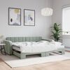 vidaXL Lit de jour avec gigogne et matelas gris clair 90x190cm velours