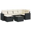vidaXL Salon de jardin 7 pcs avec coussins noir r&eacute;sine tress&eacute;e