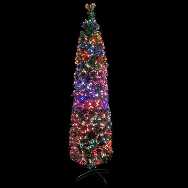 vidaXL Arbre de Noël artificiel mince et support 180 cm fibre optique